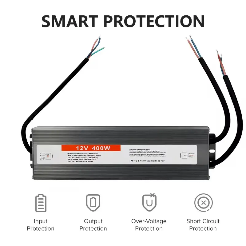 Transformateur LED 12V 400W – Câbles d’alimentation.webp