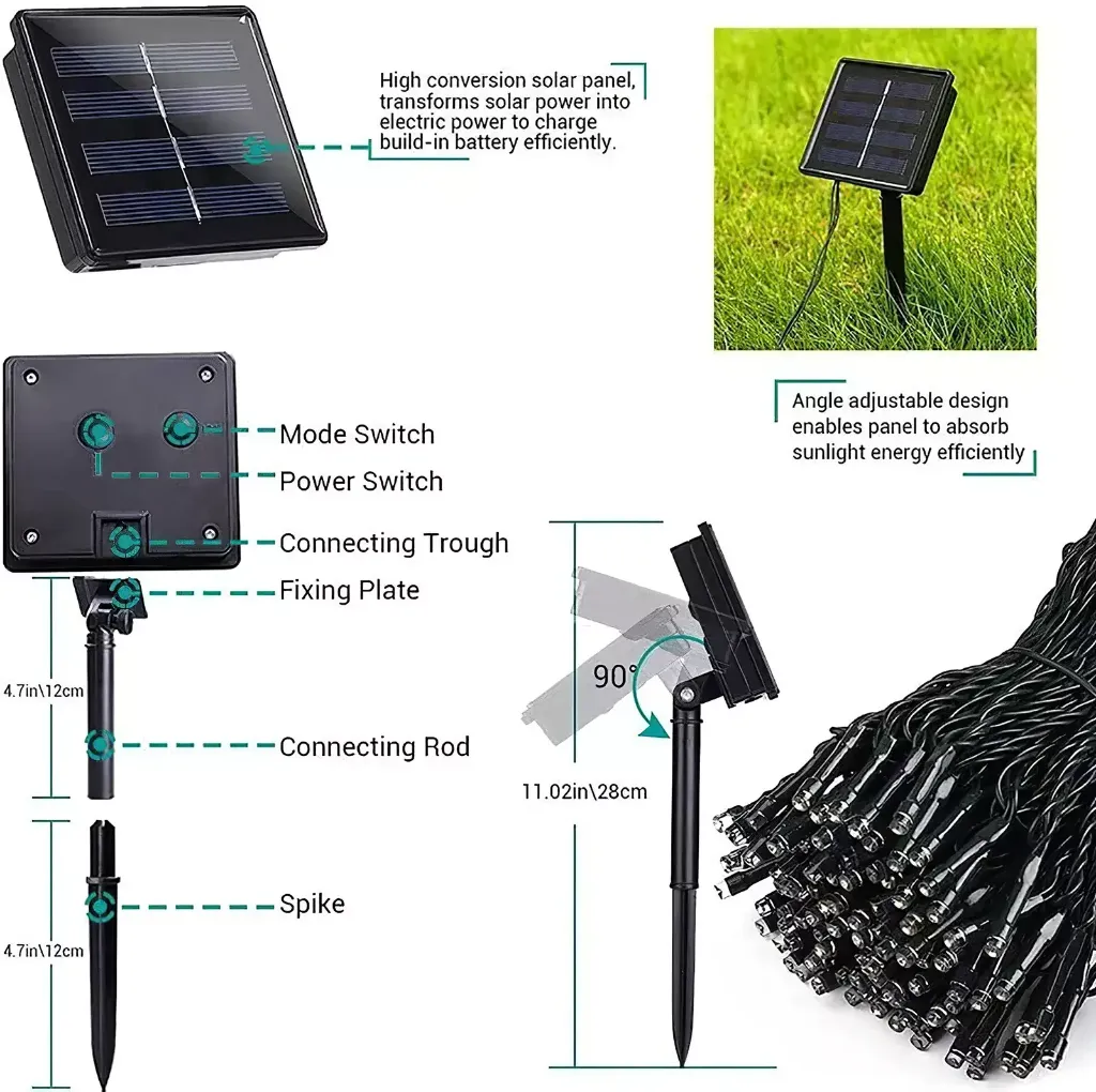 Solar light string:10M100LED  FH-Solar-10M100LED-F5