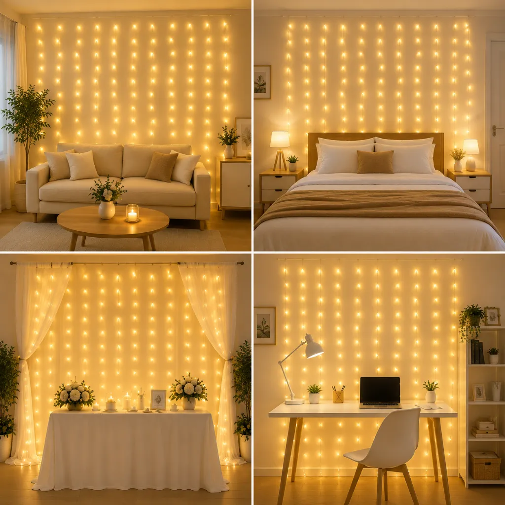 utilisations Rideau lumineux (intérieur) 3×2 m – FH-CT-3×2M-240LED-F5