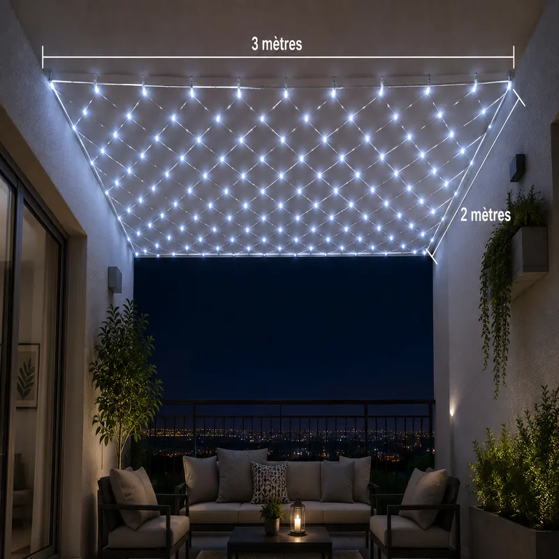 Filet Lumineux LED (Petit) : 3 × 2 m – FH-Net 3 × 2 m – 384 LED – F5