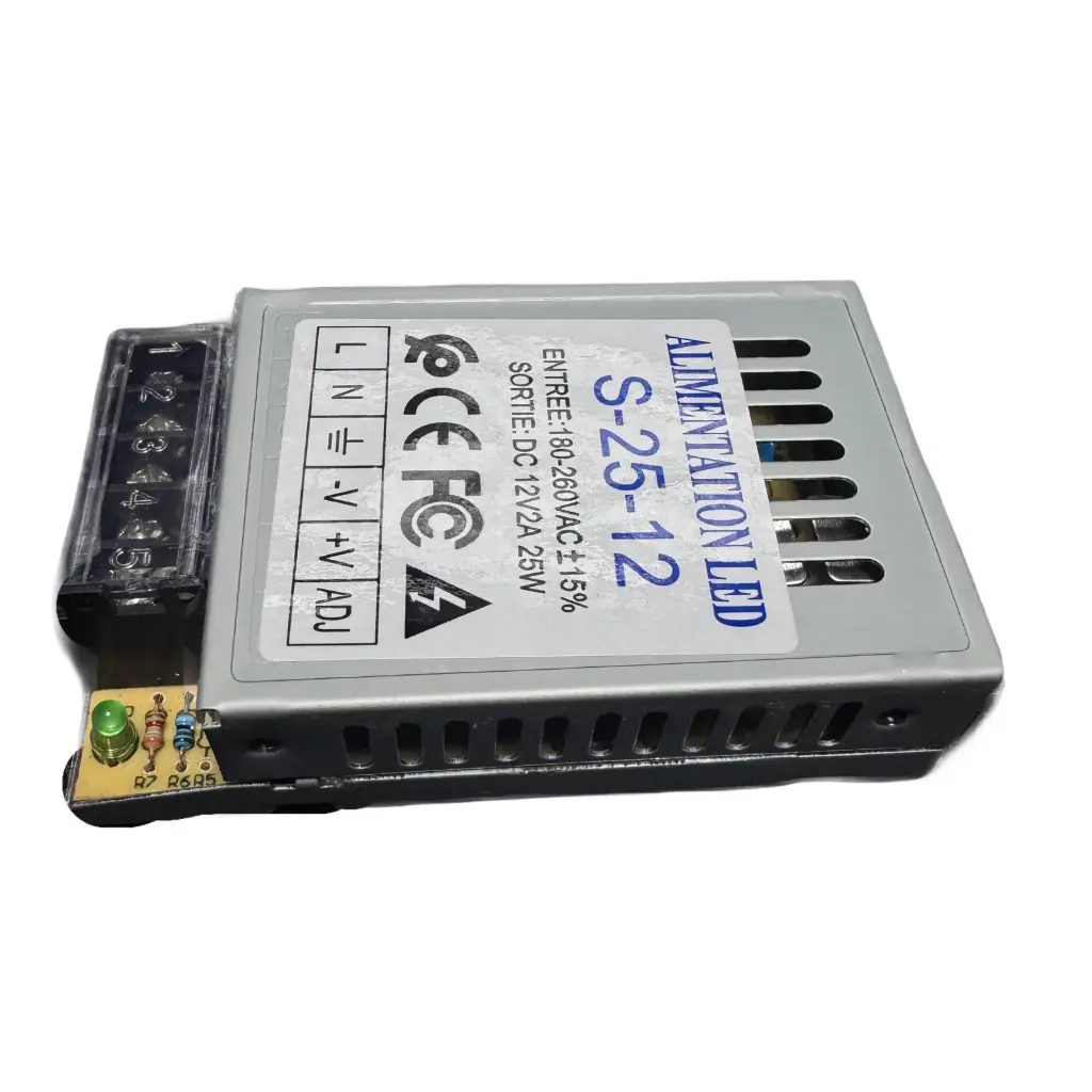 [S-25-12] Transformateur LED 12V 2A 25W pour Enseignes & Projets Électroniques 