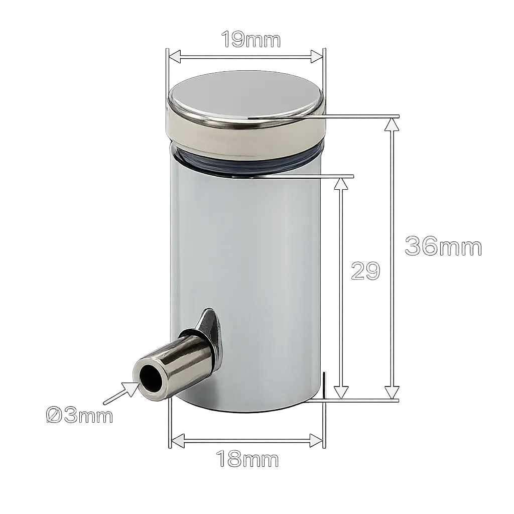 Support de fixation L36 pour Néon Flex 360° Ø12 mm – Finition Chromée