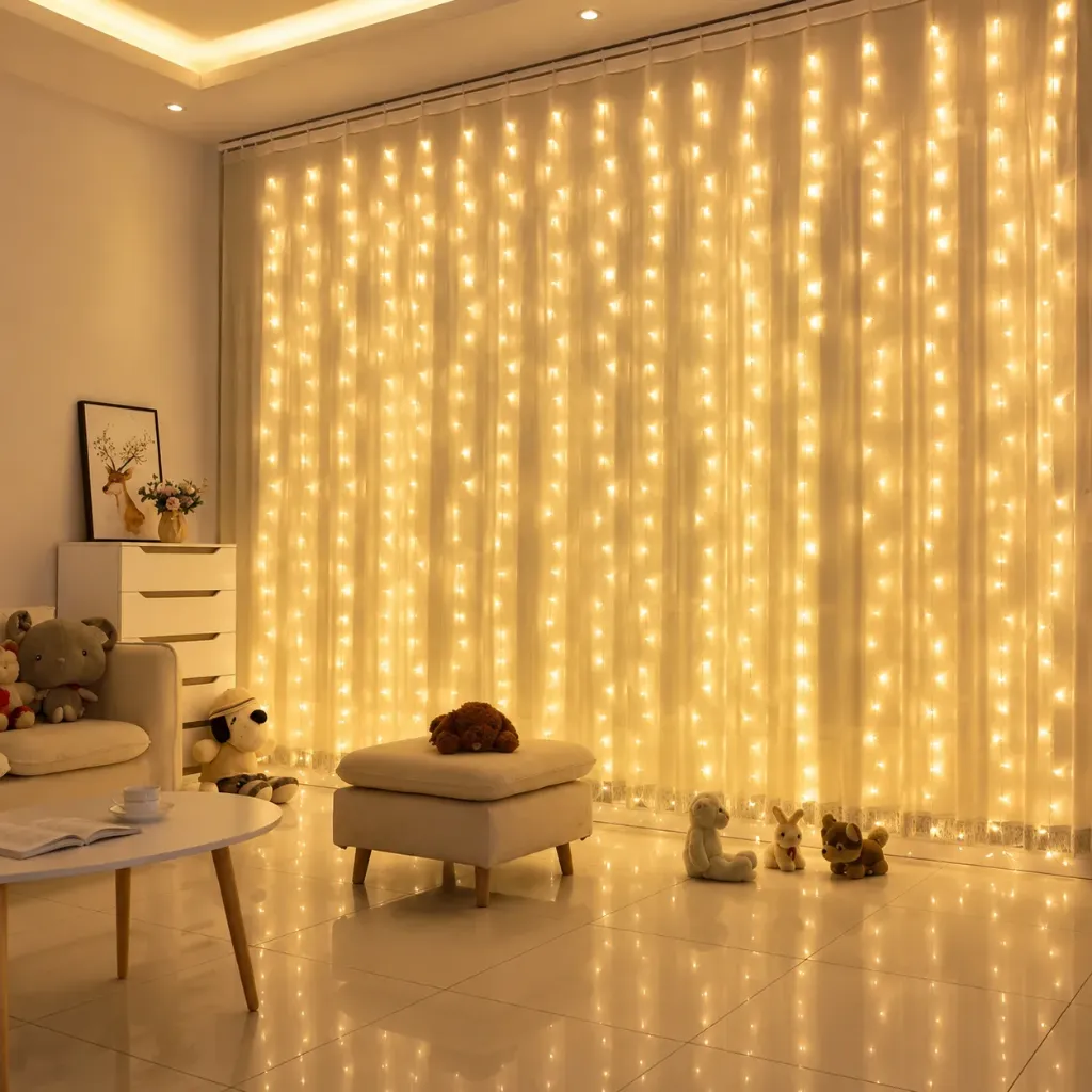 Rideau de lumières LED en cascade 3x3m