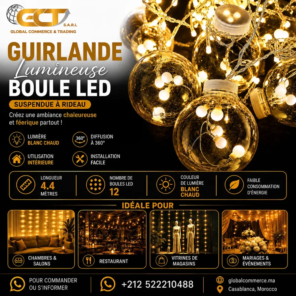[FH-Ball-108LED-F5] سلسلة ليد ضوئية معلقة على شكل كرة ستارة