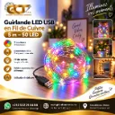 Guirlande Lumineuse LED USB en Fil de Cuivre – 5 m 50 LED – 5 Couleurs -FH-copper-5M50LED-0603