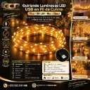 Guirlande Lumineuse LED USB Blanc Chaud – Fil de Cuivre 10 m – 100 LED