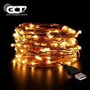 Guirlande Lumineuse LED USB Blanc Chaud – Fil de Cuivre 10 m – 100 LED