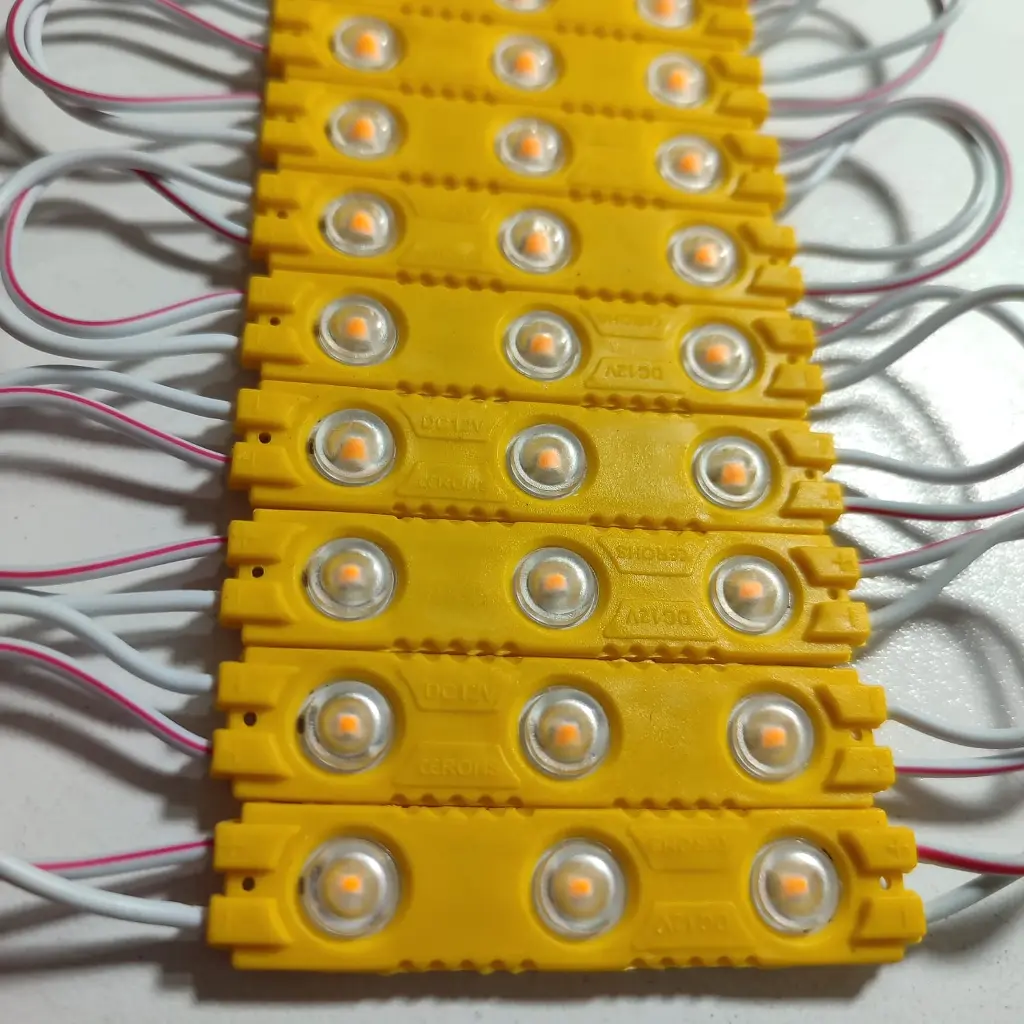 Module LED 3 Points SMD 2835-1.5W-12V Jaune 6012       