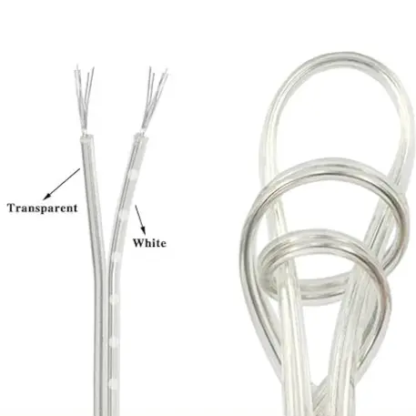 [CBL-2X05-TR-TC] كابل شفاف 2×0.5mm² – نحاس مطلي بالقصدير – خاص بنيون فليكس ولافتات LED