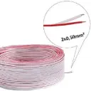 Câble électrique – Cuivre pur – 2×0.5mm² – Polarité blanche/ligne rouge – Pour modules LED & enseignes