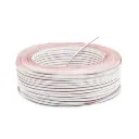 Câble électrique – Cuivre pur – 2×1mm² – Polarité blanche/ligne rouge – Pour alimentations LED & enseignes