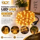 Guirlande Lumineuse USB en Fil de Cuivre 5 m (Blanc Chaud) – 50 LED – FH-copper-5M50LED-0603