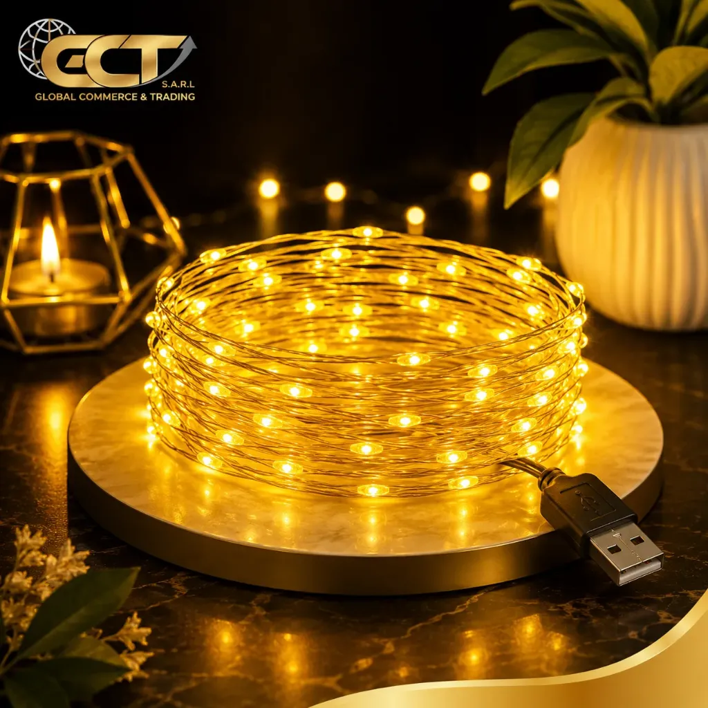 Guirlande Lumineuse USB en Fil de Cuivre 5 m – Jaune -FH-copper-5M50LED-0603
