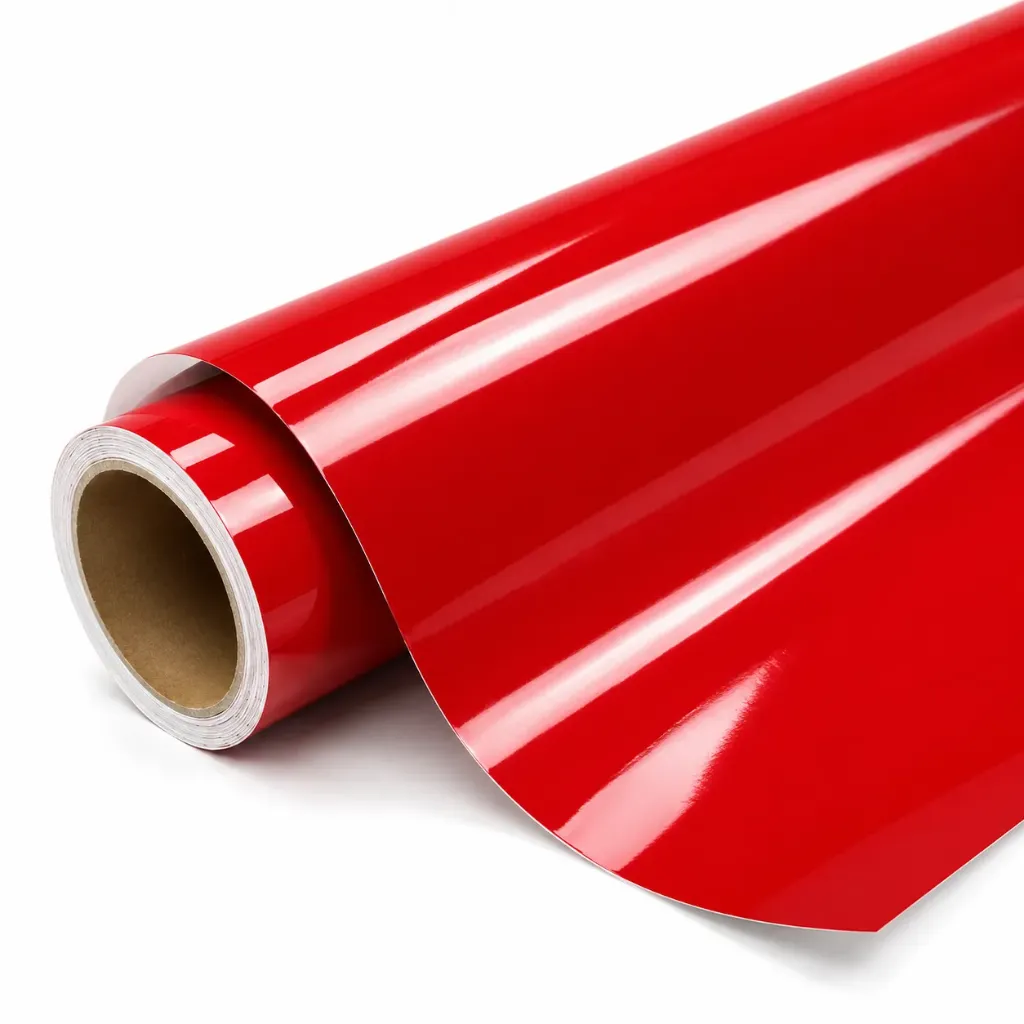 VINYLE ADHÉSIF PVC ROUGE BRILLANT