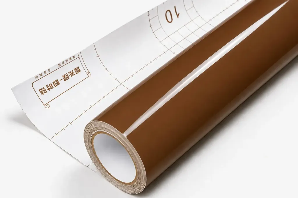Vinyle Marron Brillant Adhésif Premium.
